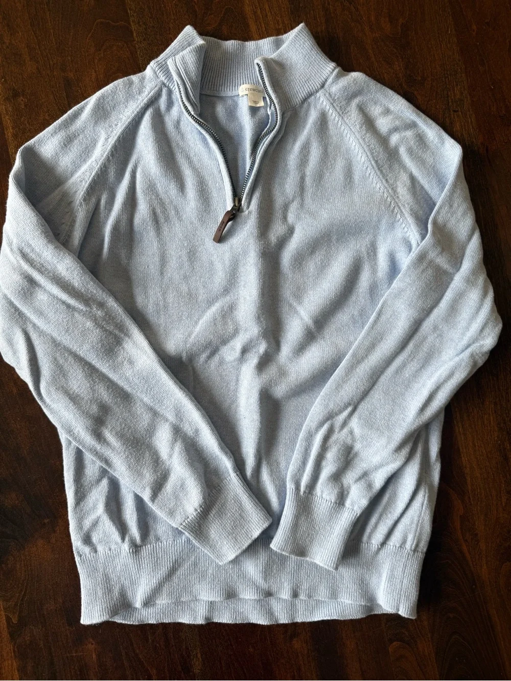 Boy’s JCrew Light Blue Half-Zip Sweater with Mock Neck-Size XL